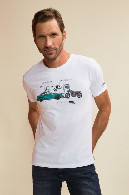 tee-shirt manches courtes sérigraphié voiture en collaboration avec DENERI