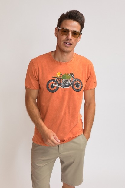 T-shirt en coton imprimé moto TIAGOMAR