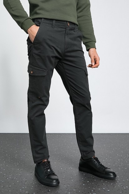 Pantalon Cargo Stretch Tapered Fit marine