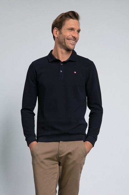 Pull avec col classique marine