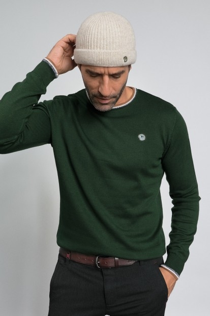 Pull col rond sapin