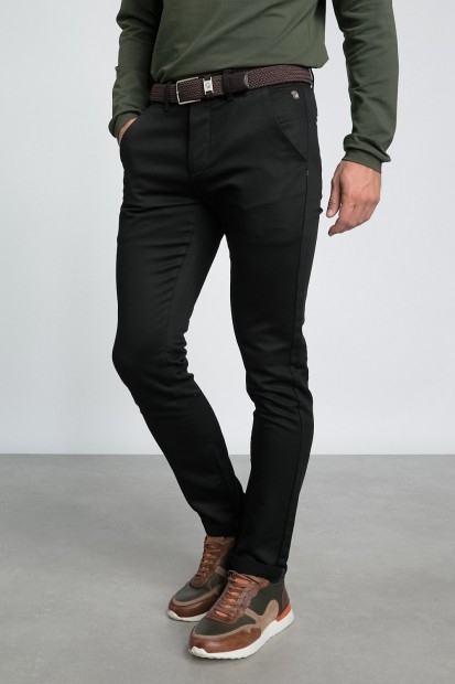 Pantalon chino stretch noir