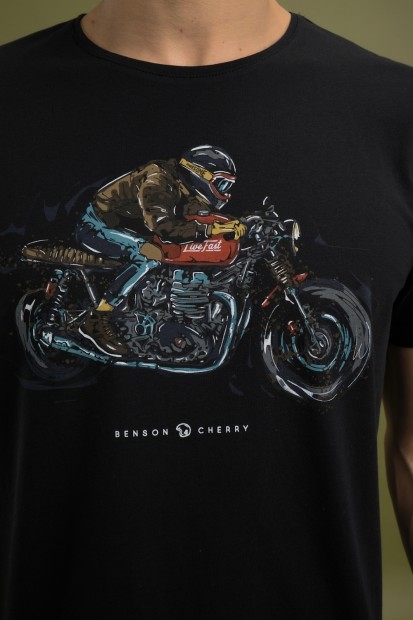 T-shirt legendary tag moto noir homme - Benson & Cherry
